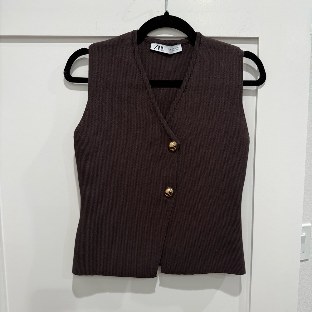 Zara Chocolate Knit Vest